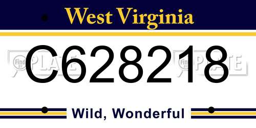 C628218 West Virginia License Plate