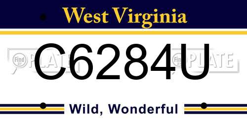 C6284U West Virginia License Plate