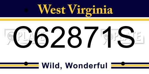 C62871S West Virginia License Plate