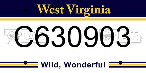 C630903 West Virginia License Plate