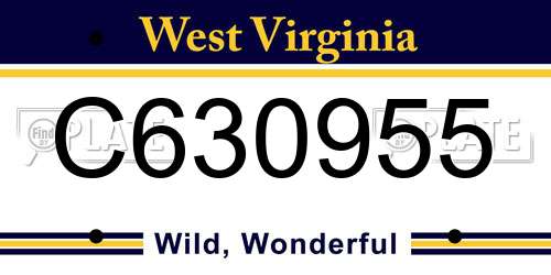 C630955 West Virginia License Plate