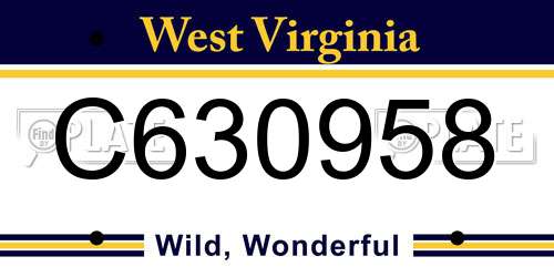 C630958 West Virginia License Plate