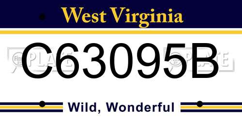 C63095B West Virginia License Plate