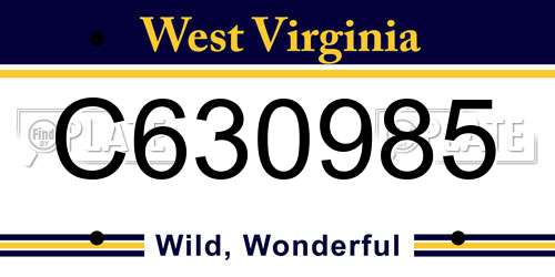 C630985 West Virginia License Plate
