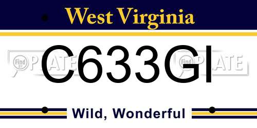C633GI West Virginia License Plate