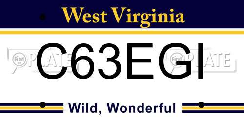 C63EGI West Virginia License Plate