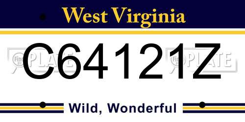 C64121Z West Virginia License Plate