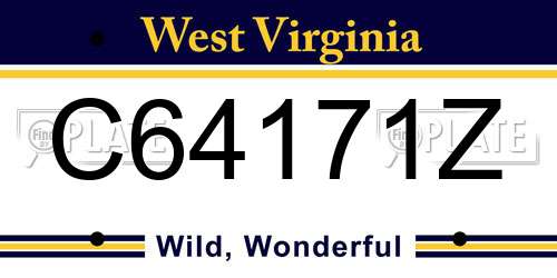 C64171Z West Virginia License Plate