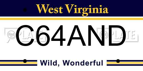 C64AND West Virginia License Plate
