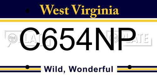 C654NP West Virginia License Plate