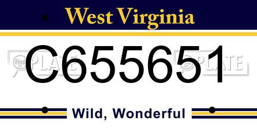 C655651 West Virginia License Plate