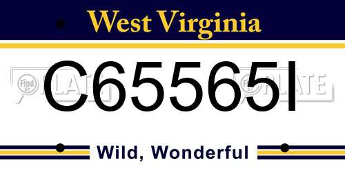 C65565I West Virginia License Plate