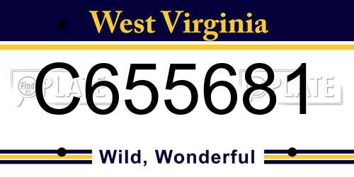 C655681 West Virginia License Plate