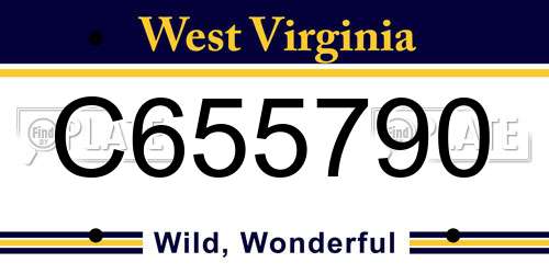 C655790 West Virginia License Plate