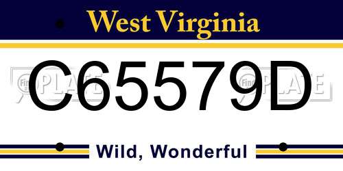 C65579D West Virginia License Plate