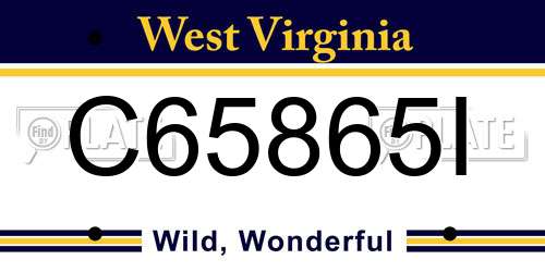 C65865I West Virginia License Plate