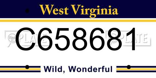 C658681 West Virginia License Plate