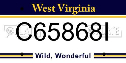 C65868I West Virginia License Plate