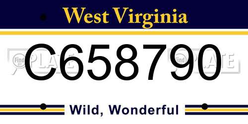 C658790 West Virginia License Plate