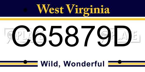 C65879D West Virginia License Plate