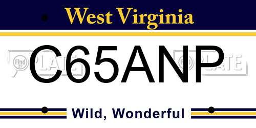 C65ANP West Virginia License Plate