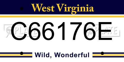 C66176E West Virginia License Plate