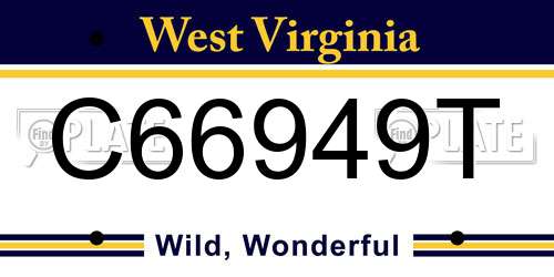 C66949T West Virginia License Plate