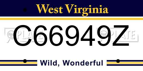 C66949Z West Virginia License Plate