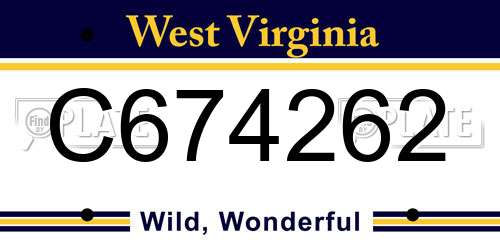 C674262 West Virginia License Plate