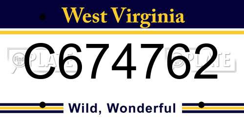 C674762 West Virginia License Plate