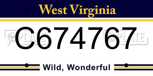 C674767 West Virginia License Plate