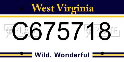C675718 West Virginia License Plate