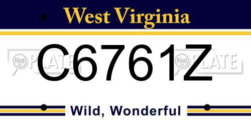 C6761Z West Virginia License Plate