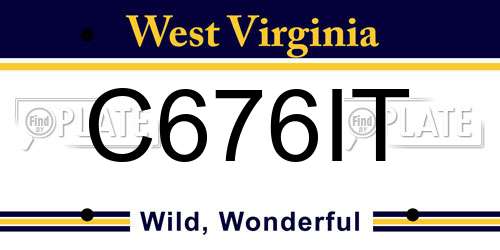 C676IT West Virginia License Plate