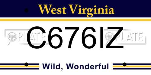 C676IZ West Virginia License Plate
