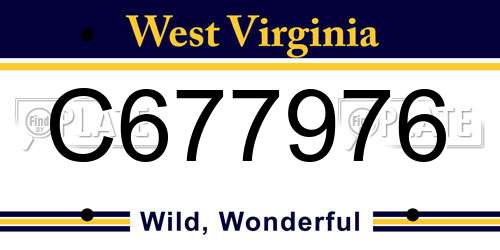 C677976 West Virginia License Plate
