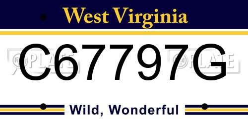 C67797G West Virginia License Plate