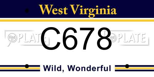 C678 West Virginia License Plate