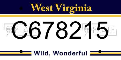 C678215 West Virginia License Plate