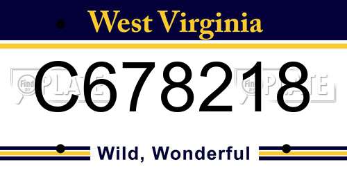 C678218 West Virginia License Plate