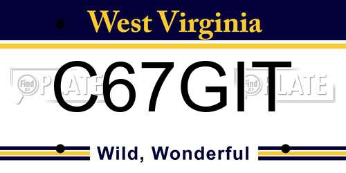 C67GIT West Virginia License Plate