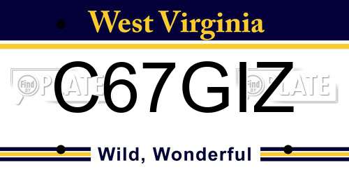 C67GIZ West Virginia License Plate