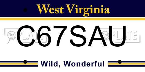 C67SAU West Virginia License Plate