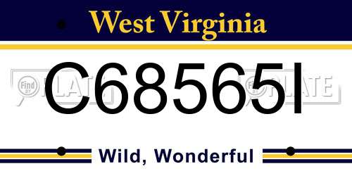 C68565I West Virginia License Plate