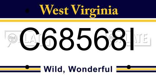 C68568I West Virginia License Plate