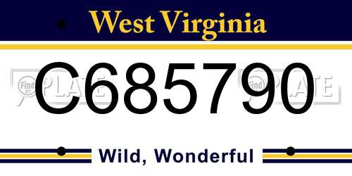 C685790 West Virginia License Plate