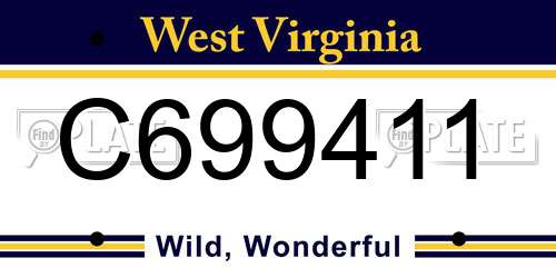 C699411 West Virginia License Plate