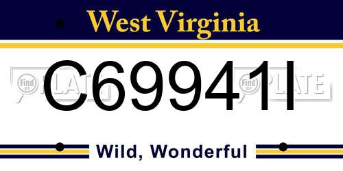 C69941I West Virginia License Plate
