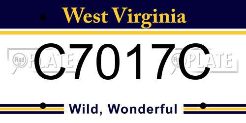 C7017C West Virginia License Plate
