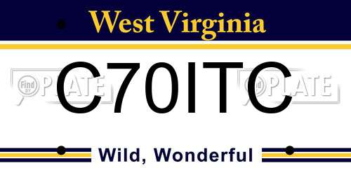 C70ITC West Virginia License Plate